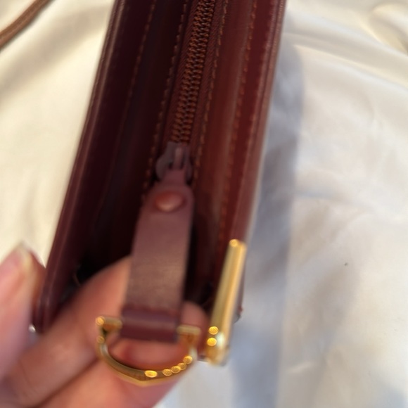 CARTIER Leather Bordeaux Clutch with Outer pocket. 10”x8x2” - Picture 8 of 14